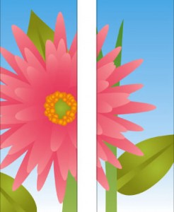 Large Pink Daisy Flower Double Banner