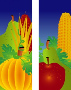 Fall Fruit, Corn, and Pumpkin Farmers Market Fall Harvest Double Banner