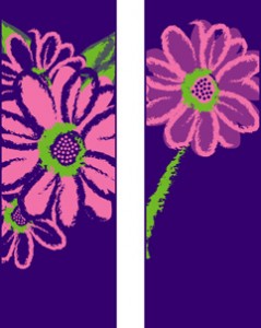 Purple and Pink Daisy Double Banner