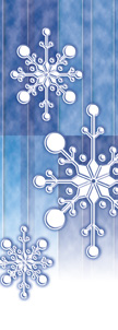 Winter Blue Falling Snowflakes Banner
