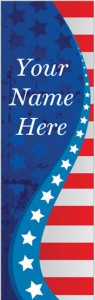 Personalized Red White Blue Light Pole Banner