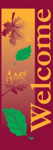 Autumn Falling Leaves Welcome Banner
