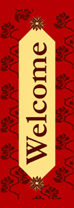 Multi Season Red Ivy Welcome Banner