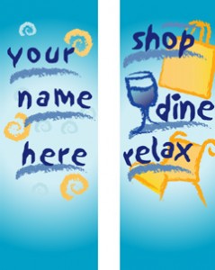 Shop, Dine, Relax Multi-Season Banner for Shopping Malls