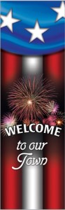 Welcome Summer Celebration Patriotic Fireworks Banner
