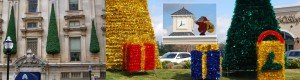 outdoor mall garland decor