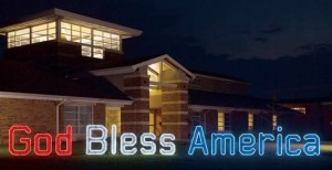 God Bless America Large Outdoor Display with Lights