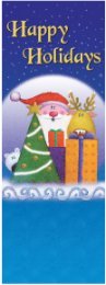 Happy Holidays Santa with Reindeer and Gifts Banner