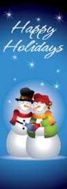 Happy Holidays Snowman Couple Banner