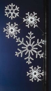 LED Falling Snowglakes Light Pole Decor