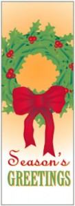 Seasons Greetings Wreath with Bow Banner