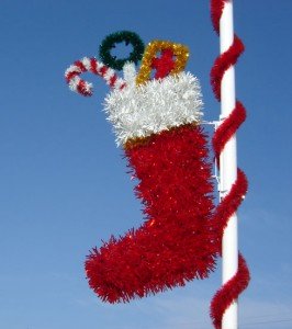 Garland Stocking Pole Mounted Decoration